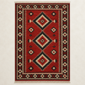 Crimson Courtyard Shataranji — Red Geometric
