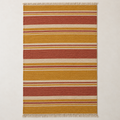 Harvest Stripe Shataranji — Mustard & Terracotta